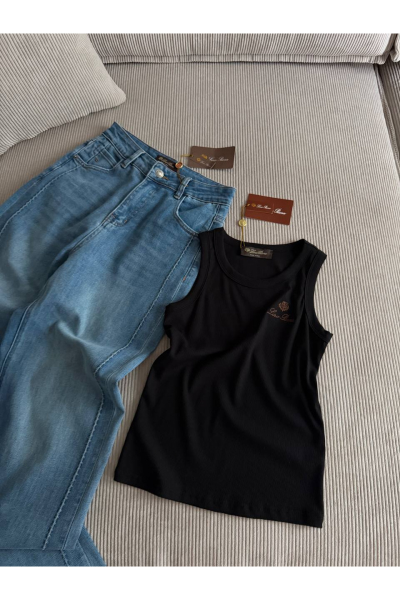 Loro Piana Женская чёрная майка premium