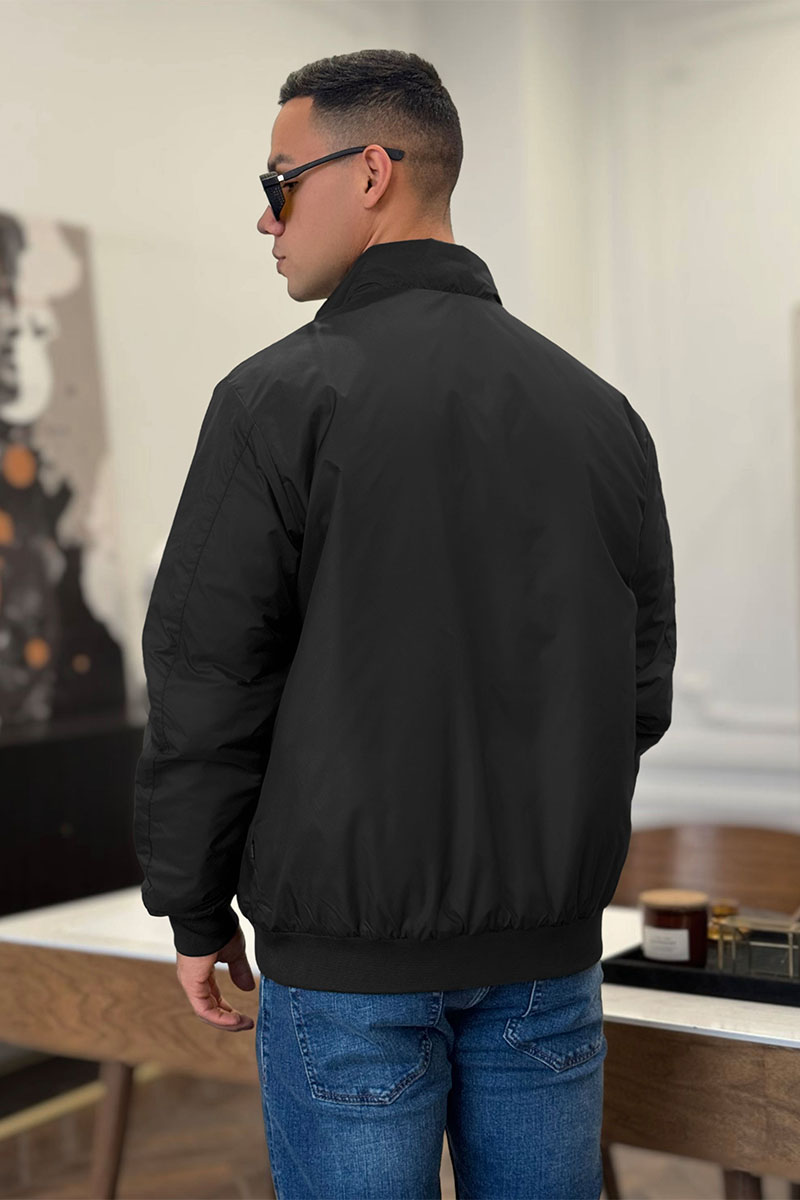 Hugо Воss Мужская чёрная куртка logo-patch 