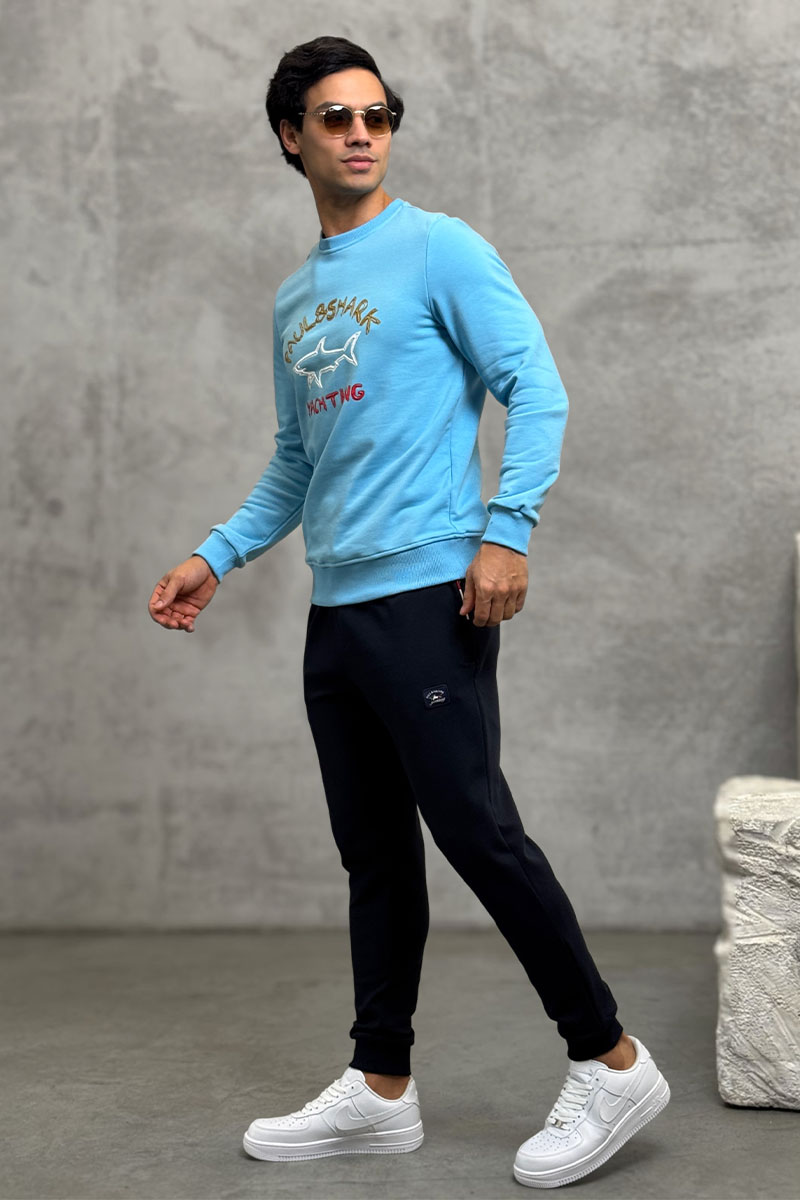 Paul & Shark Свитшот голубого цвета logo-print