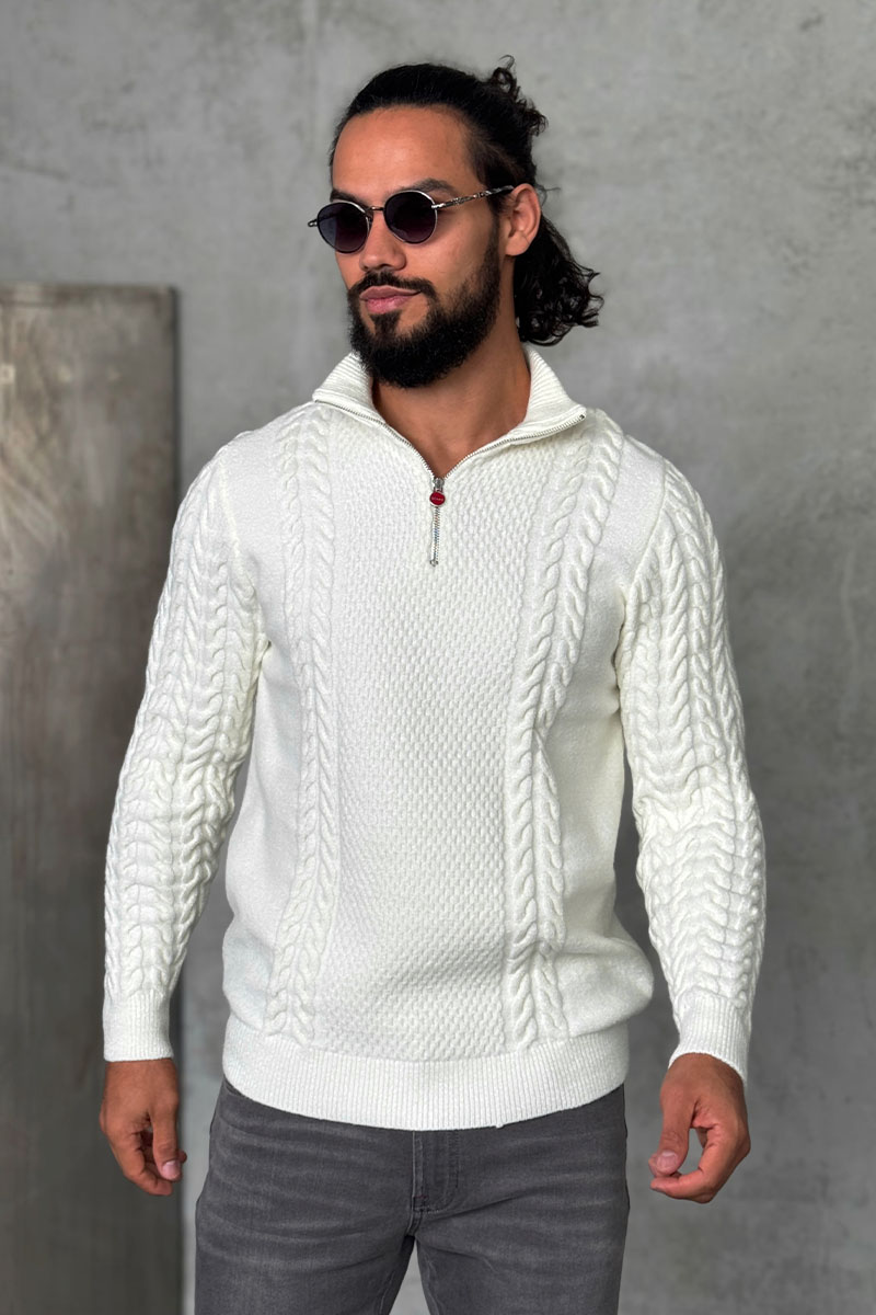 Kiton Мужской свитер белого цвета 