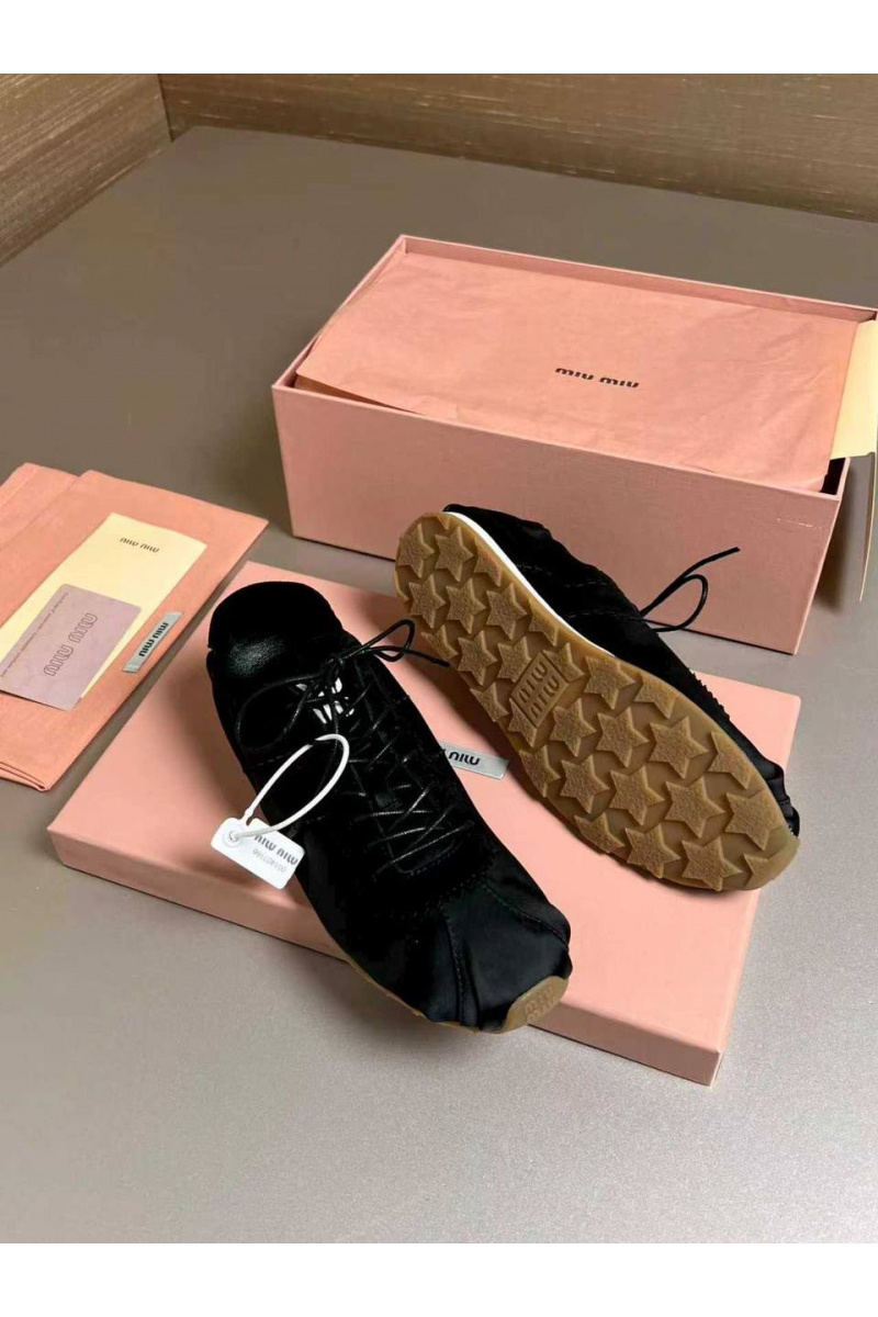 MIU MIU Женские кроссовки Plume Satin premium