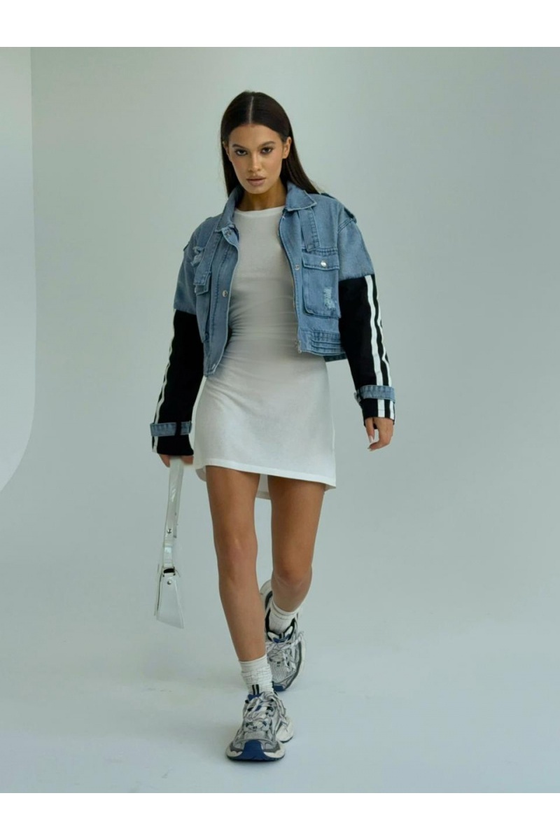 Balenciaga Женская джинсовая куртка синего цвета 