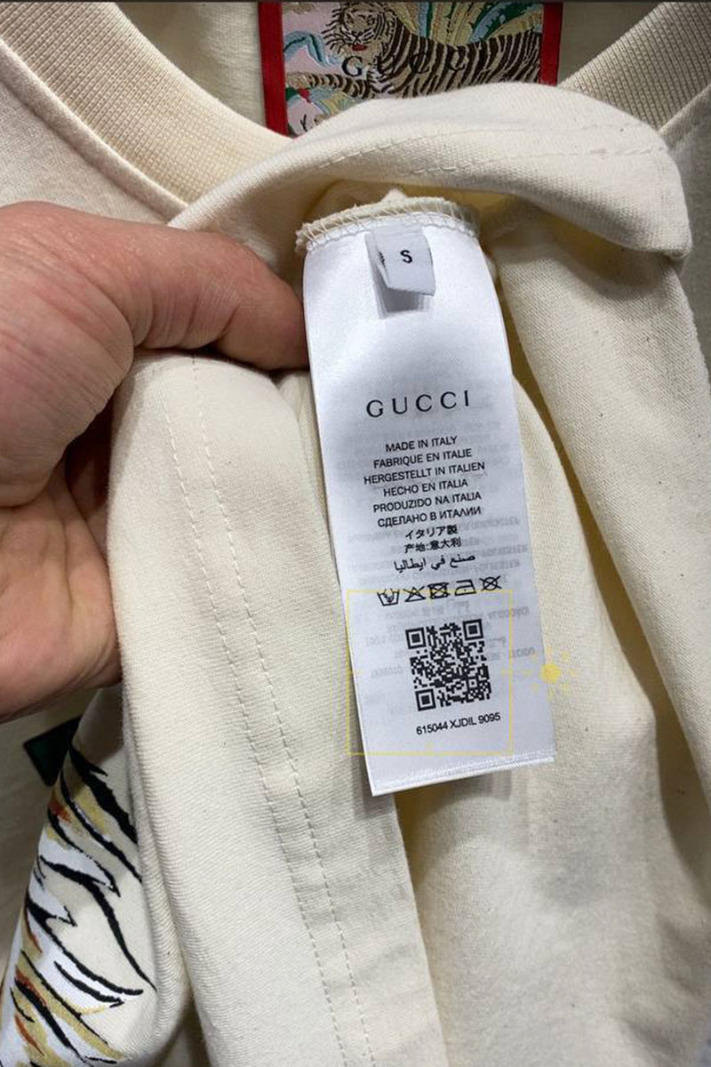 Gucci Бежевая оверсайз футболка Tiger print