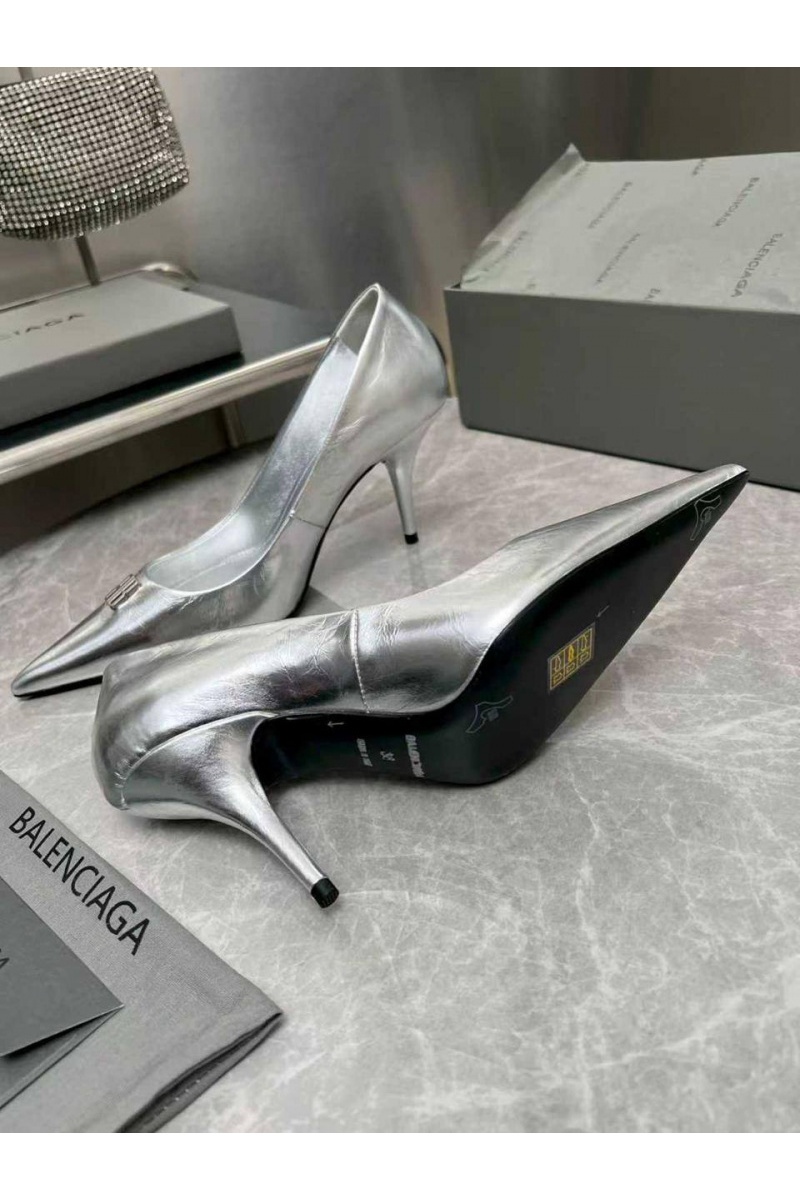 Balenciaga Женские кожаные туфли на каблуке premium
