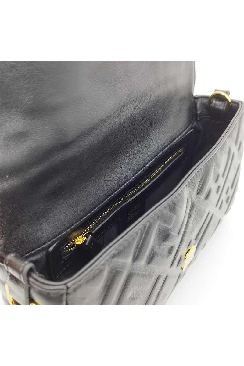 Fendi Кожаная сумка Medium Baguette FF motif 27x16 см (2 расцветки)