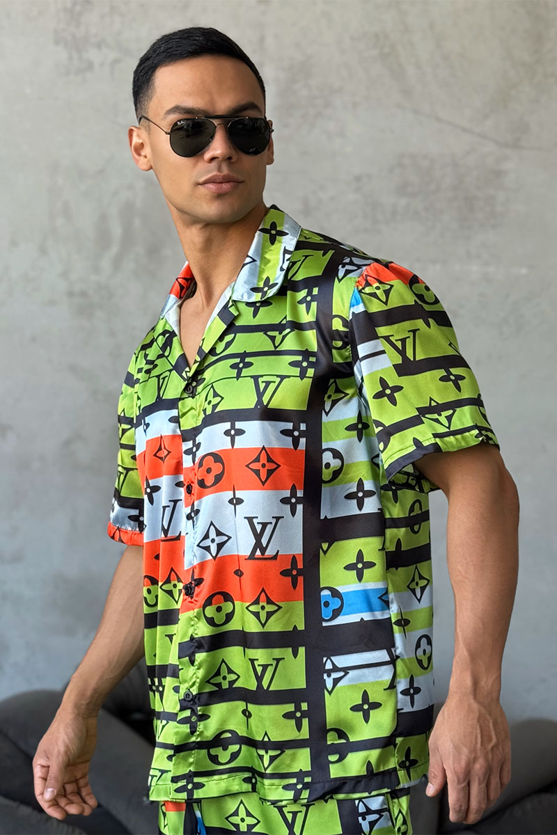 Lоuis Vuittоn Брендовая мужская рубашка Monogram All-over