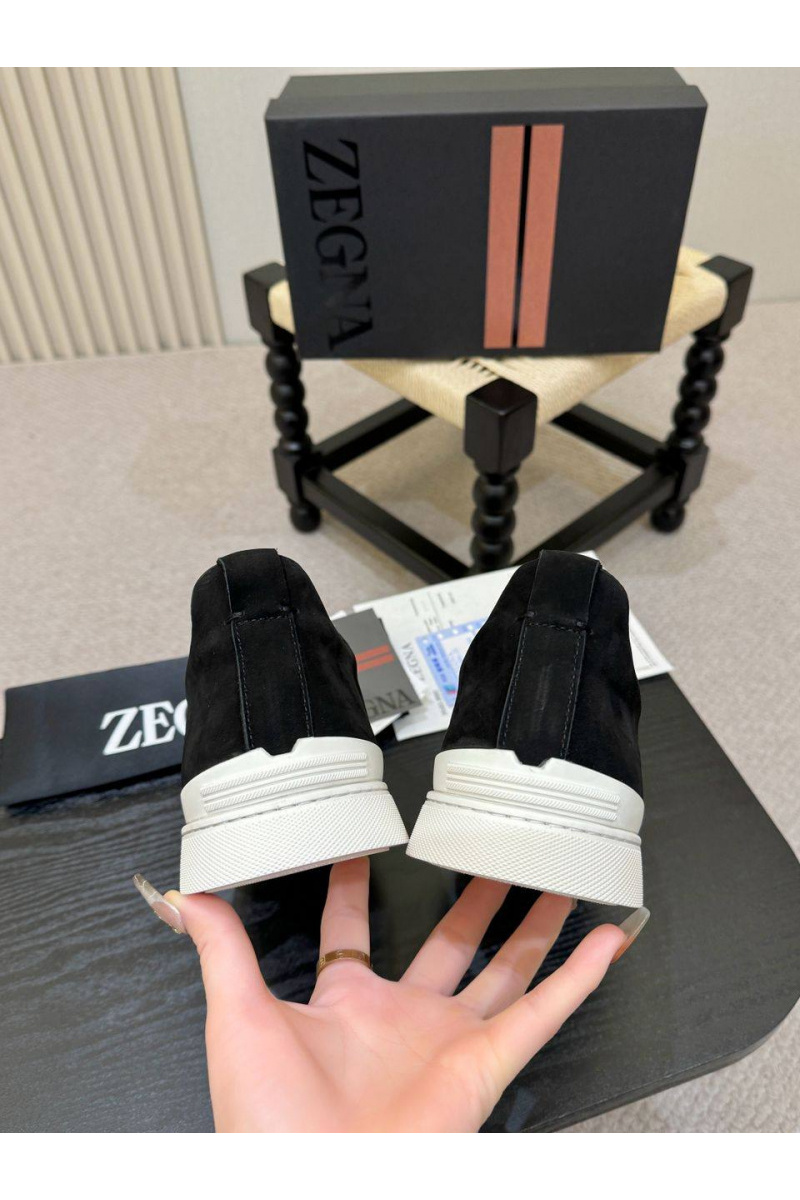 Zegna Мужские кроссовки Triple Stitch Alligator - Black