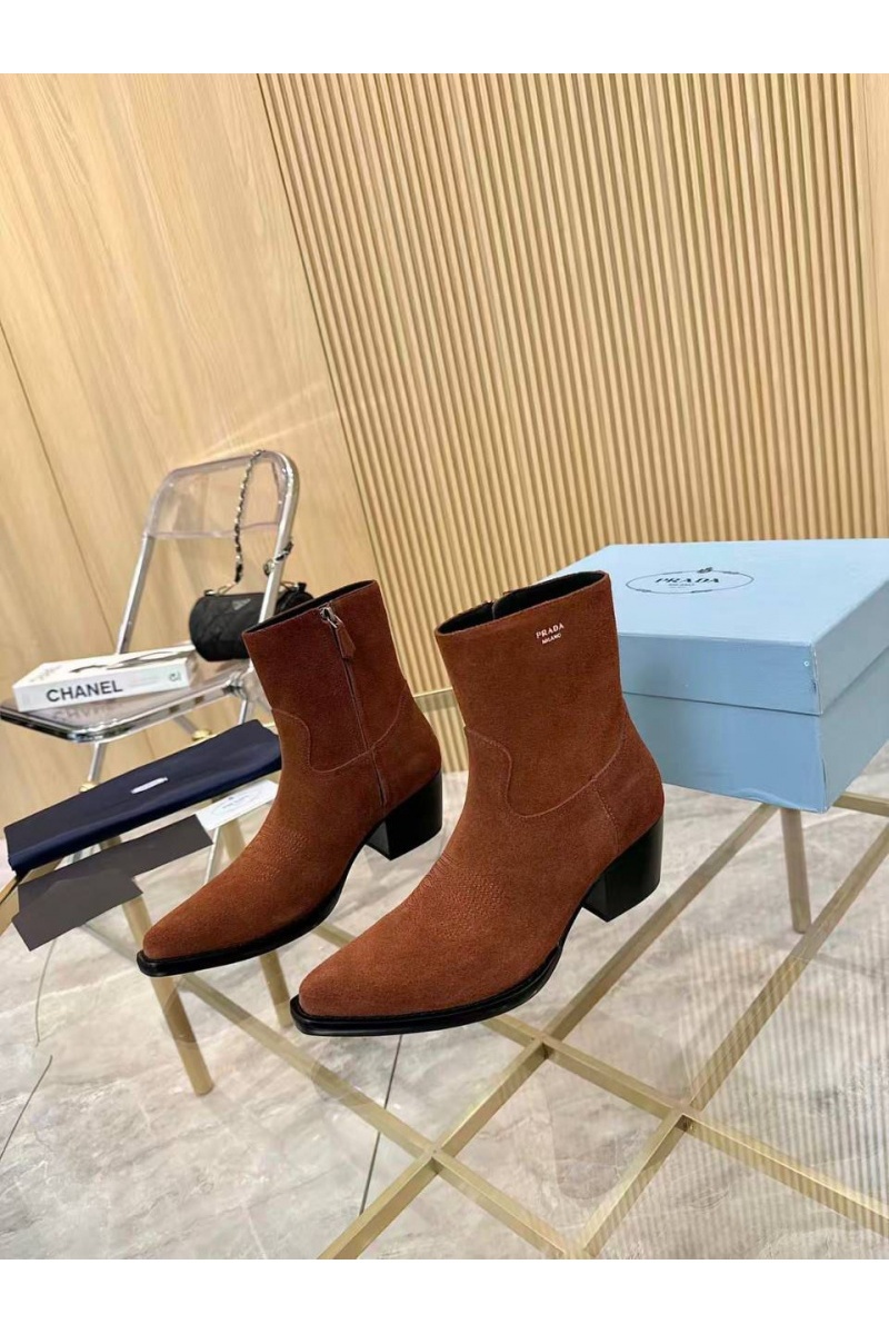 Prada Женские замшевые сапоги premium - Brown