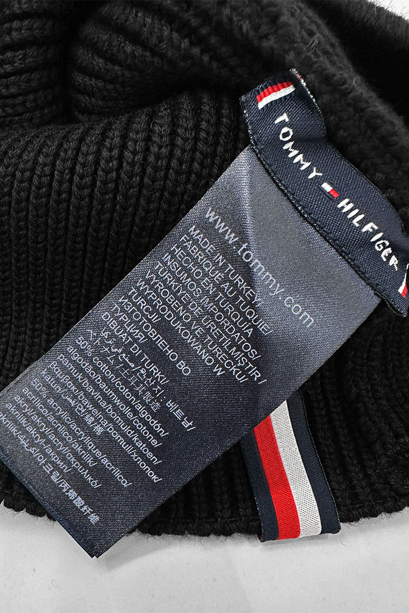 Tommy Hilfiger Мужская чёрная шапка logo-patch