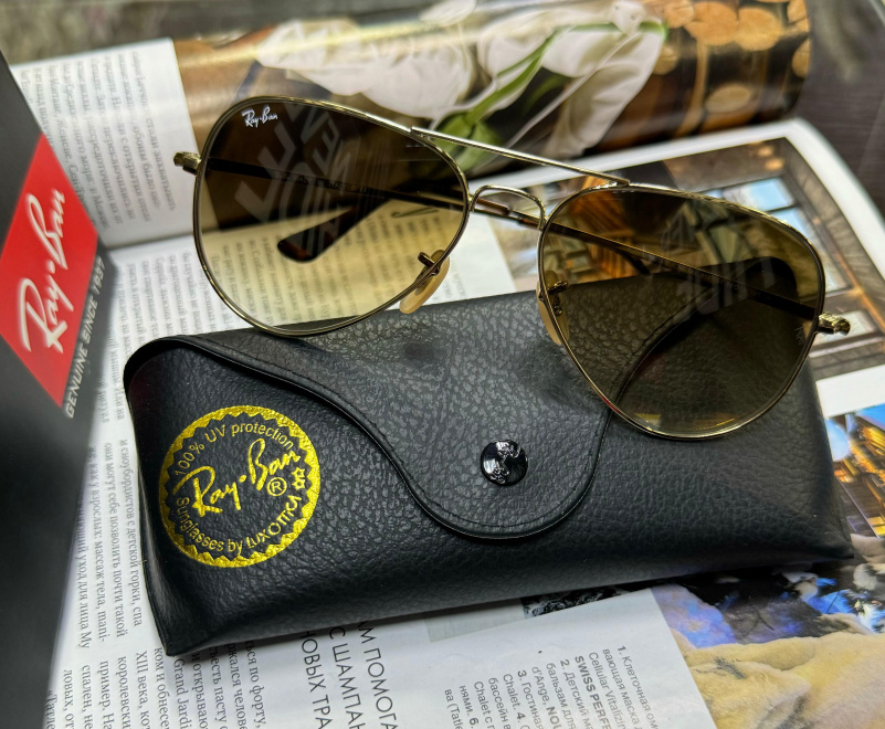Ray Ban Солнцезащитные очки Aviator Large Metal - Brown