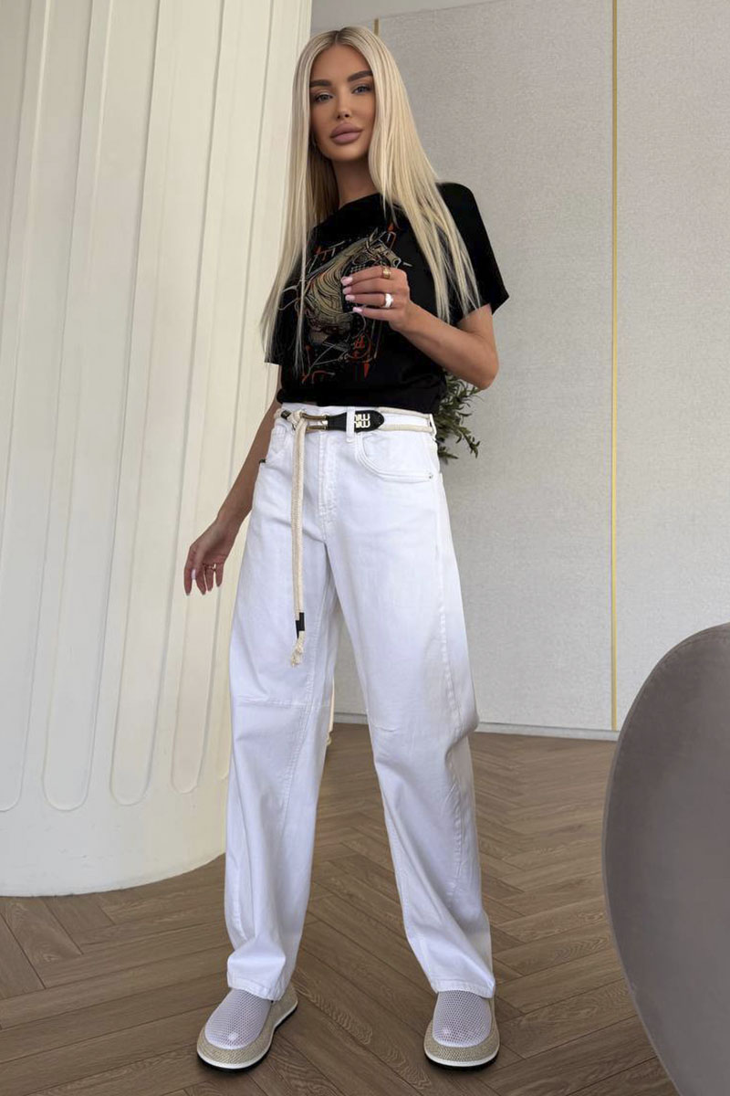 MIU MIU Женские джинсы белого цвета premium