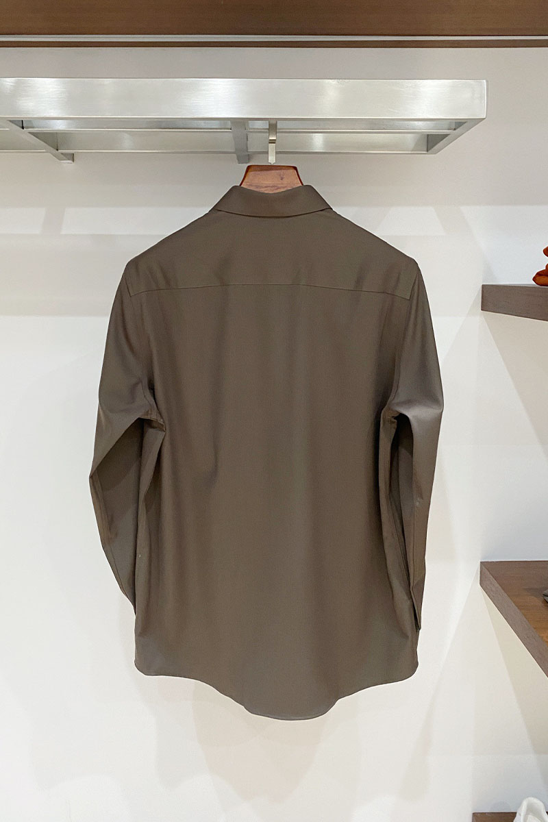 Kiton Мужская коричневая рубашка premium