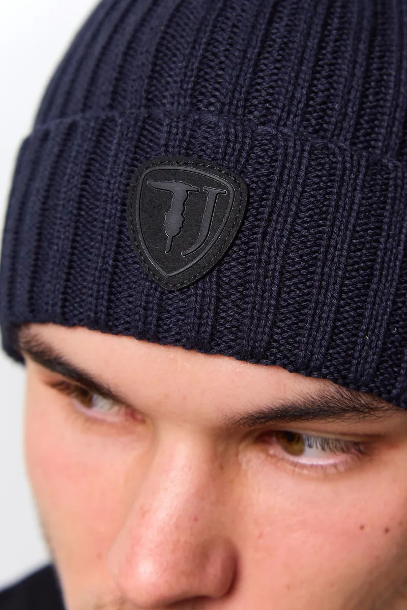 Trussardi Мужская шапка logo-patch - Navy