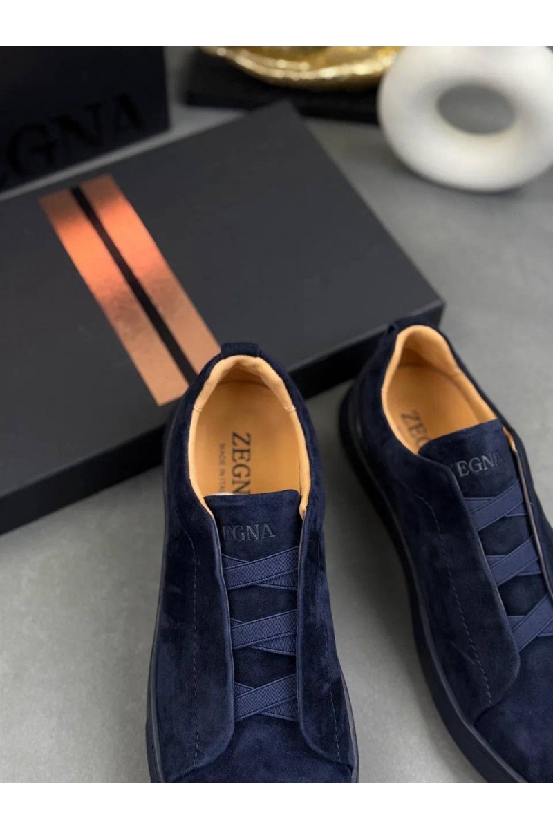 Zegna Замшевые кроссовки Triple Stitch