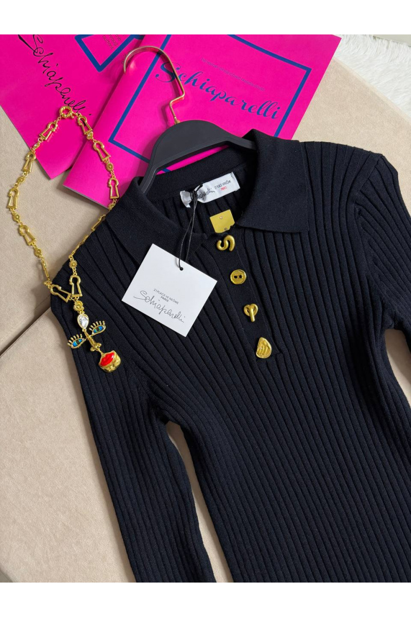 Schiaparelli Женское поло с длинным рукавом premium - Black