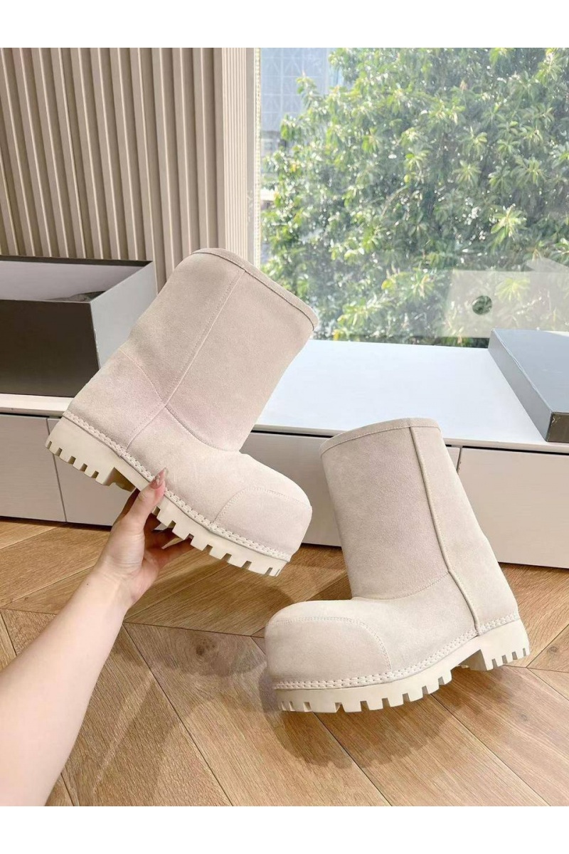 Balenciaga Женские ботинки Alaska Fur Bootie premium - White