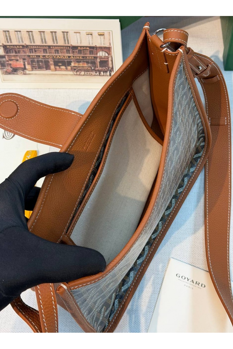 Designer Clothing Кожаная сумка Goyard Musette PM premium 28x22x10 см