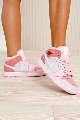 Женские кроссовки Dunk High - Pink / White