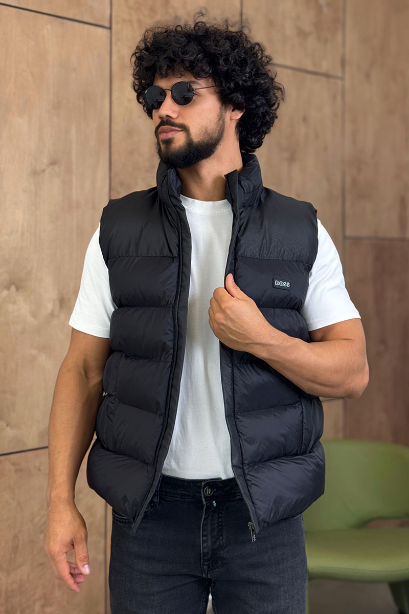 Hugо Воss Мужской чёрный жилет 
