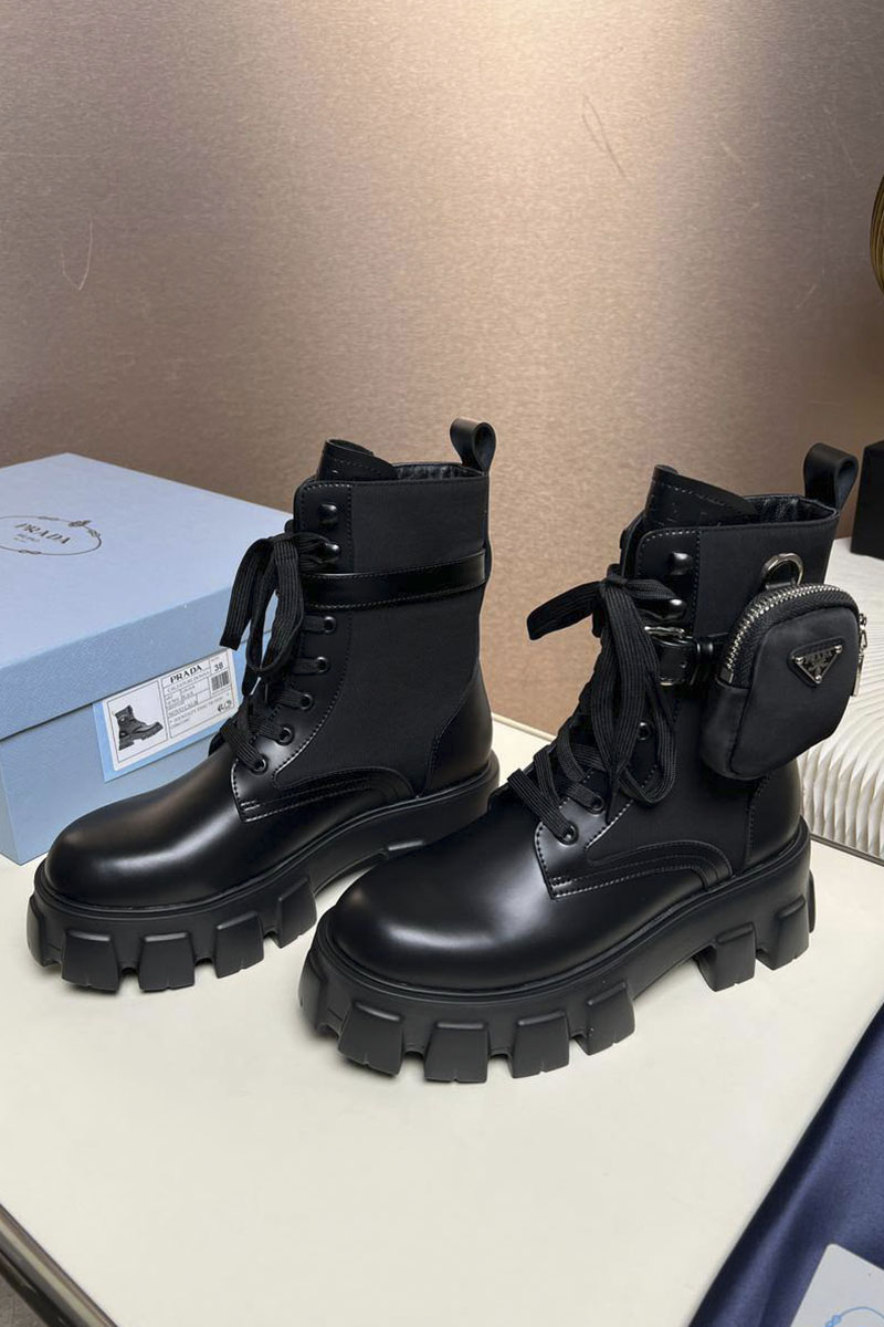 Prada Кожаные женские ботинки premium - Black