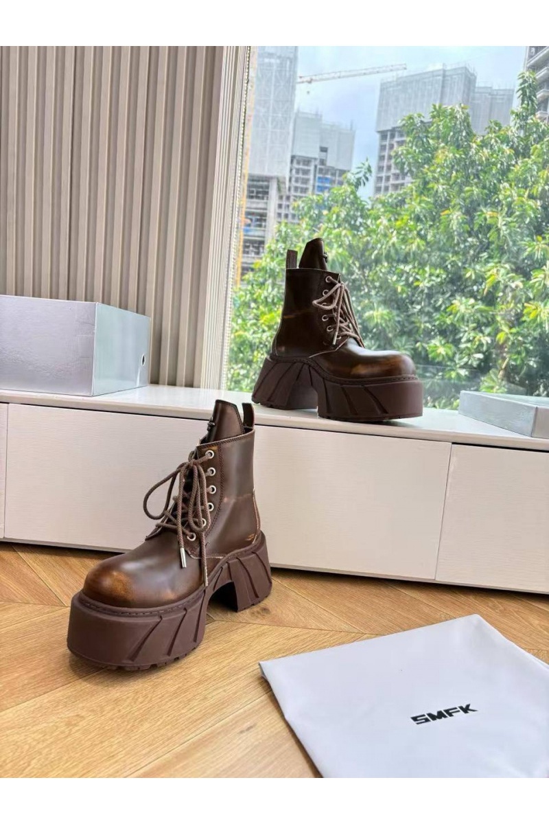 Designer Clothing Женские кожаные ботинки на платформе SMFK premium