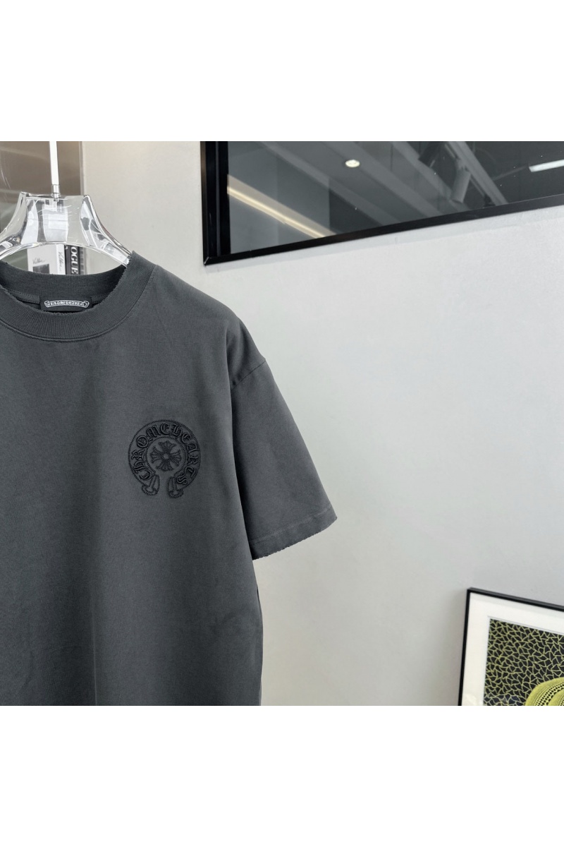 Chrome Hearts Серая оверсайз футболка Premium