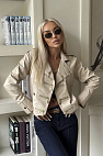 Женская кожаная куртка premium - Beige