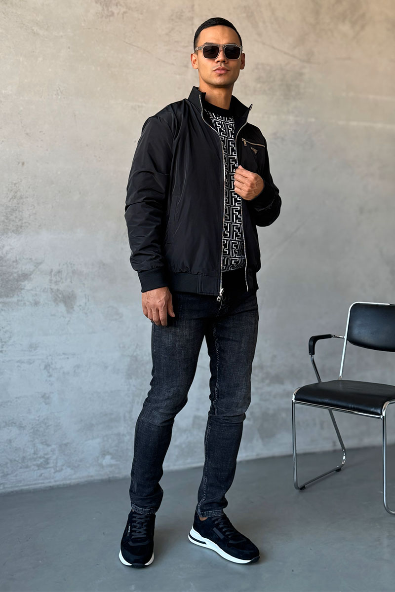 Prada Мужская двусторонняя куртка logo-plaque