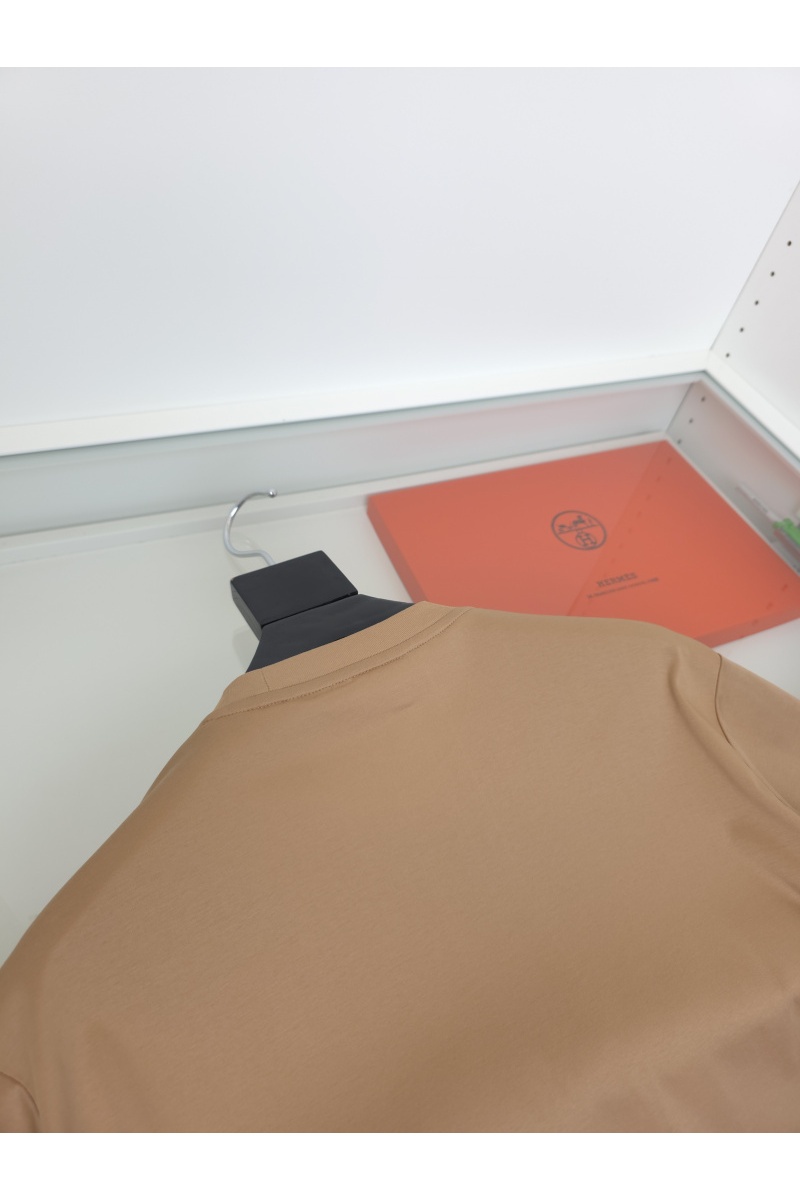 Hermes Мужская коричневая футболка premium
