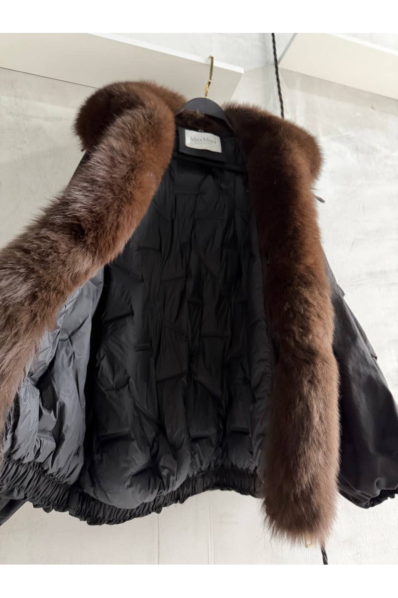 Max Mara Женский бомбер с натуральным мехом premium