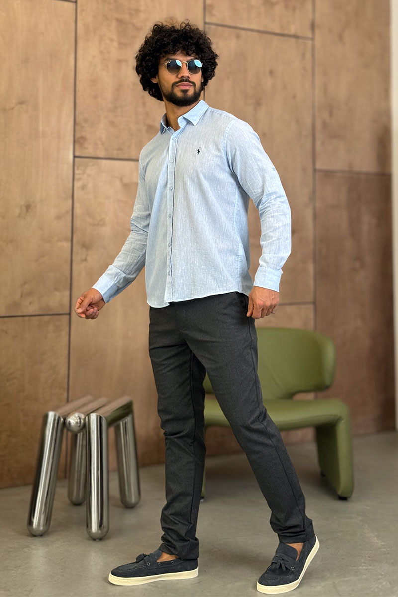 Polo Ralph Lauren Мужская рубашка голубого цвета