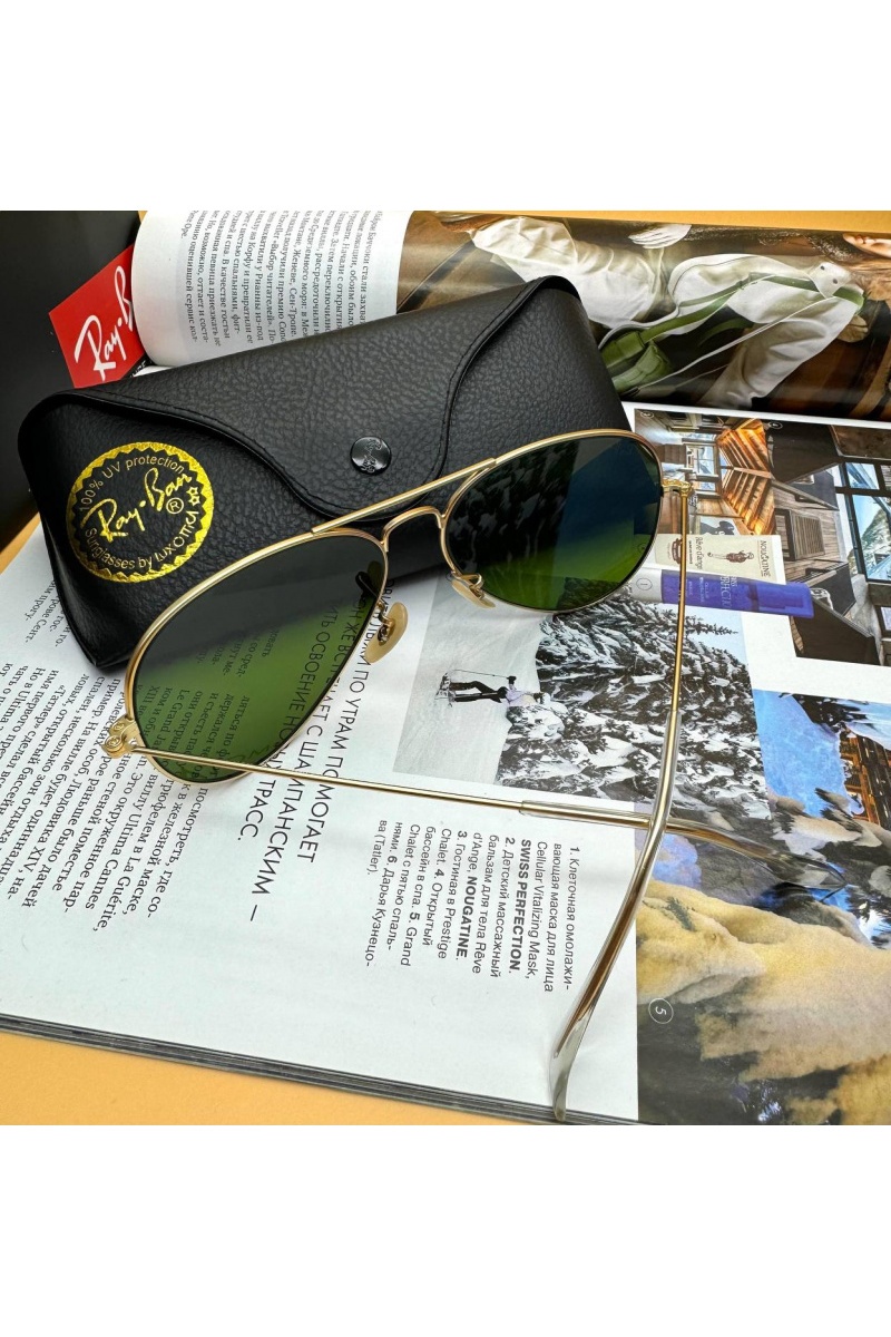 Ray Ban Солнцезащитные очки Aviator Large Metal - Navy Mirrored