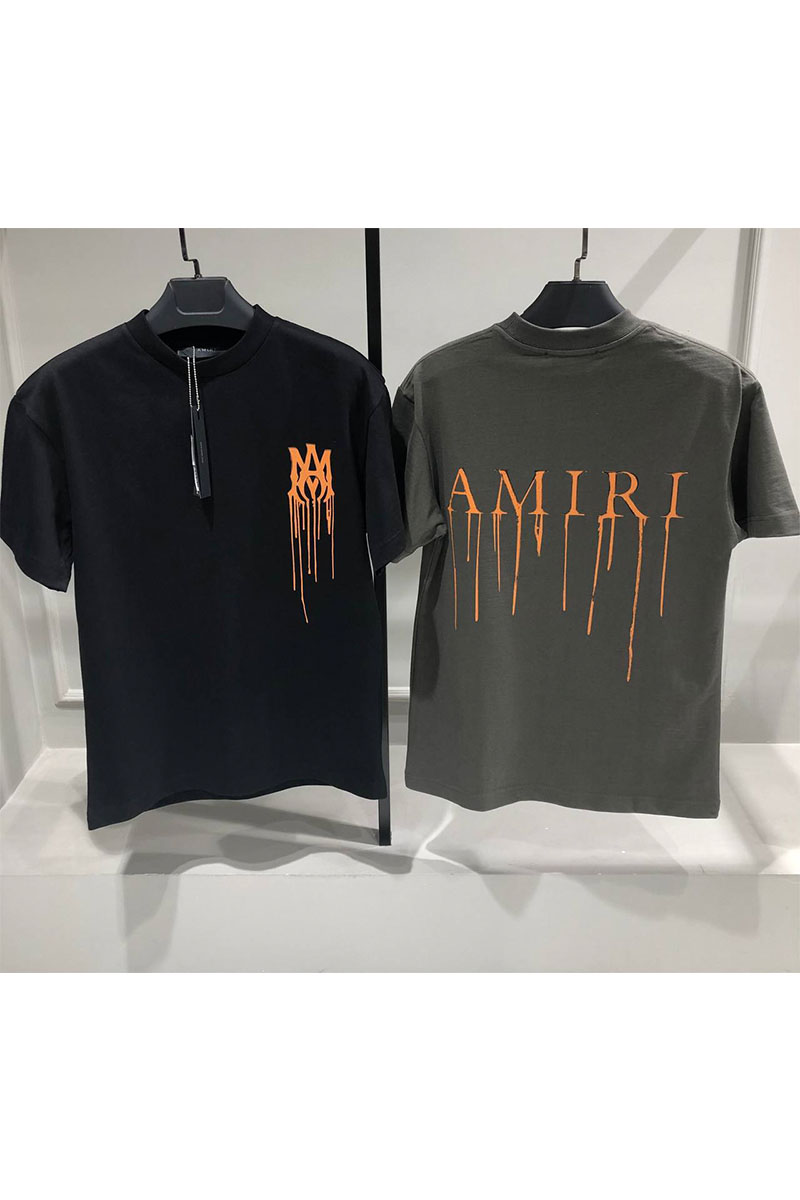 Amiri Мужская футболка Spray Paint Ma Tee - Grey