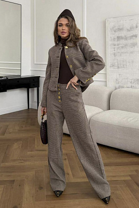 Женский классический костюм premium - Brown