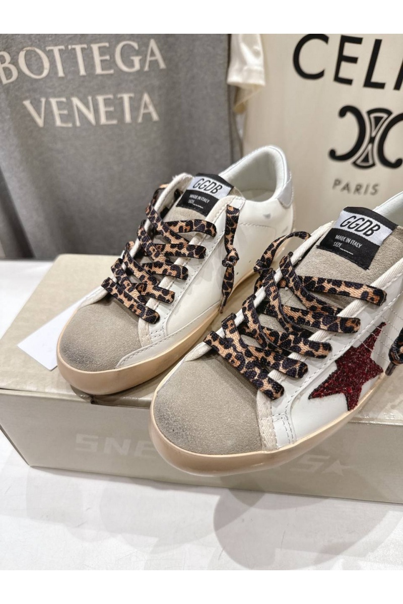 Designer Clothing Женские кожаные кроссовки Golden Goose Super Star premium