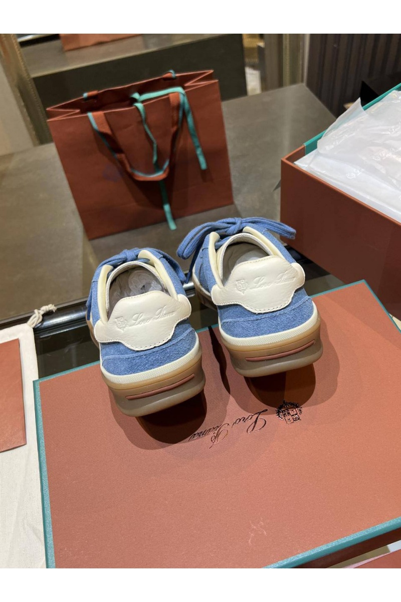 Loro Piana Женские замшевые кроссовки Premium - Blue