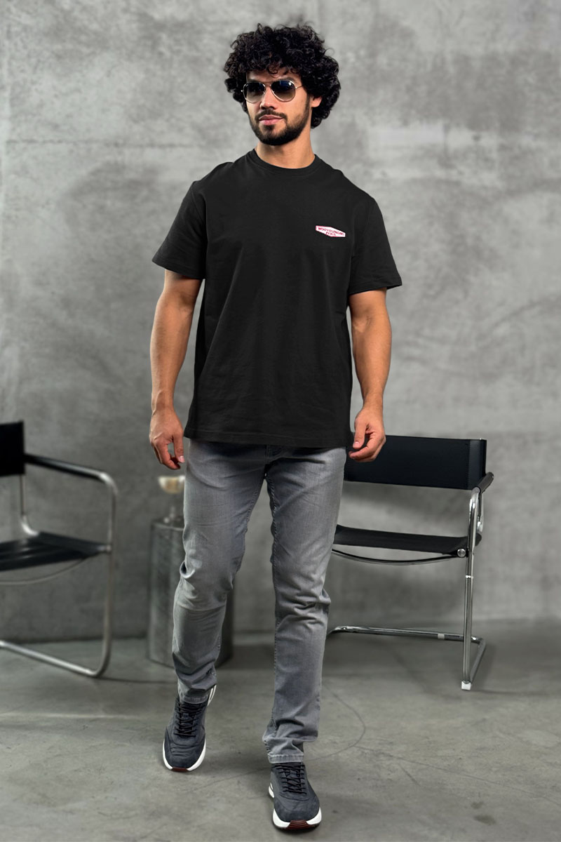 Designer Clothing Чёрная оверсайз футболка Wooyoungmi logo patch