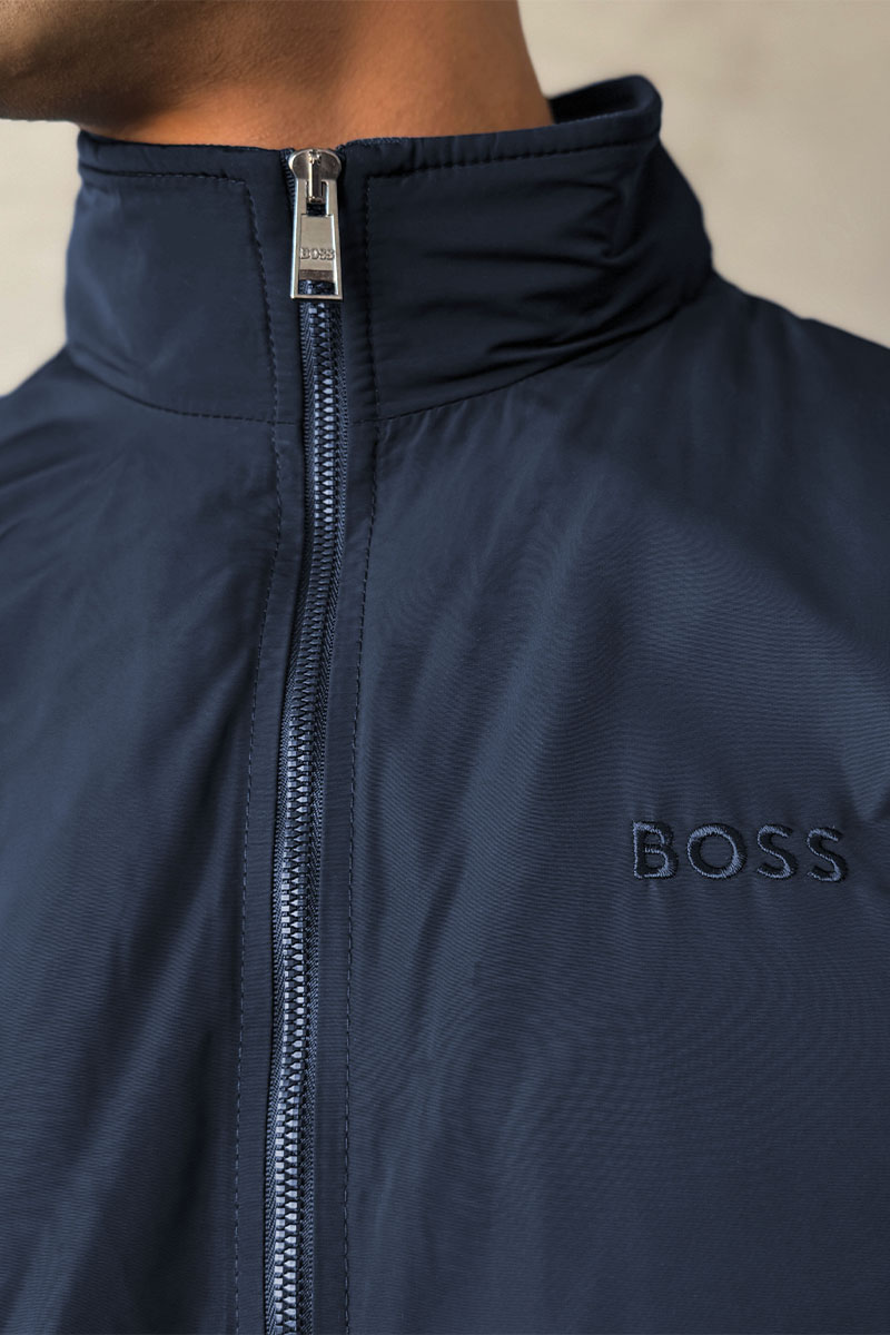 Hugо Воss Мужская тёмно-синяя ветровка logo-patch