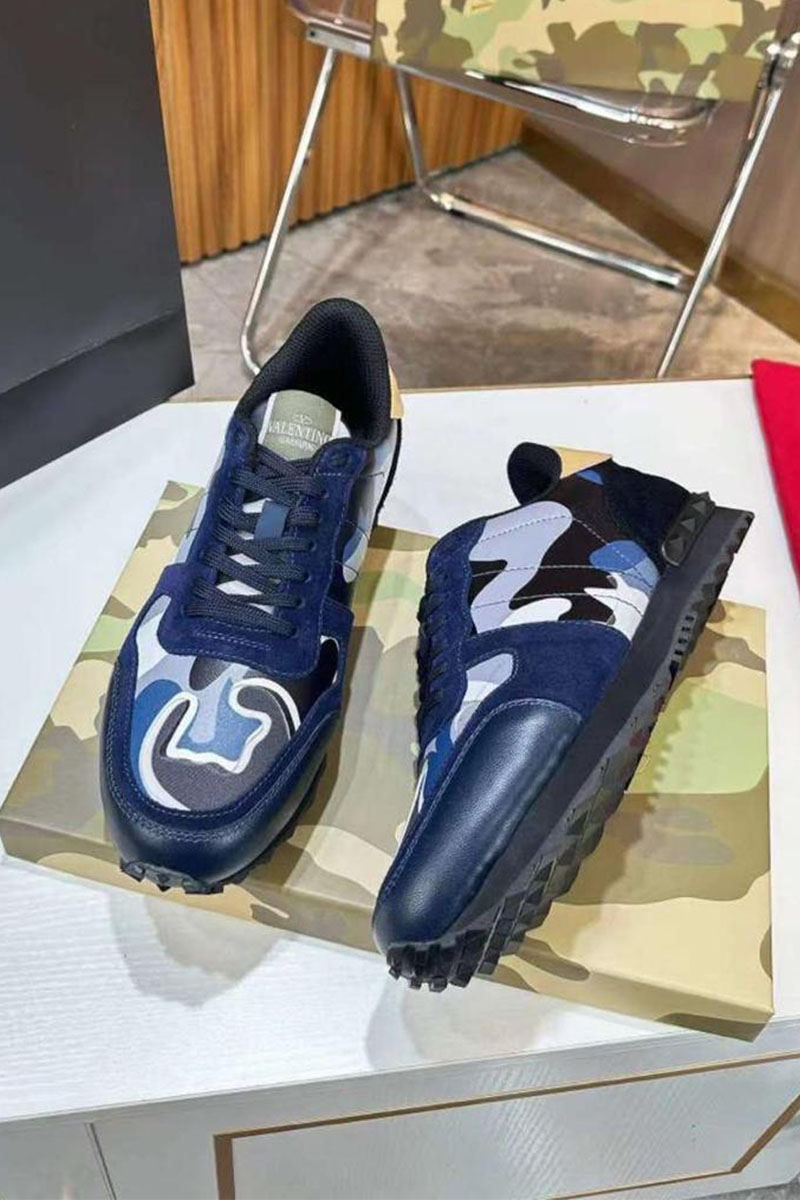 Valentino Комбинированные кроссовки Rockrunner - Navy