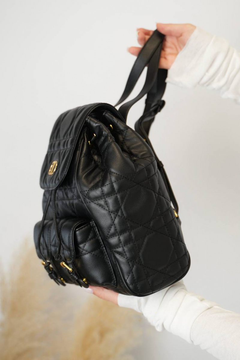 Dior Кожаный рюкзак Caro 26x25 см - Black