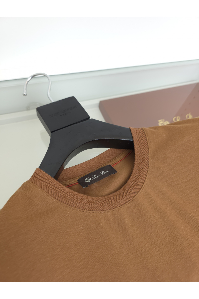 Loro Piana Мужская коричневая футболка premium