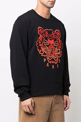 Чёрный мужской свитшот Tiger Head embroidered