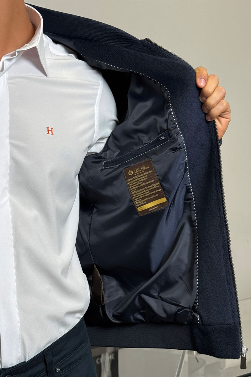 Loro Piana Мужской бомбер синего цвета