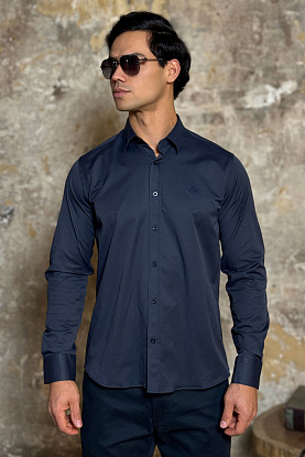 Мужская рубашка тёмно-синего цвета