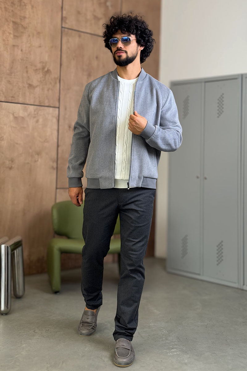 Hugо Воss Мужской бомбер серого цвета