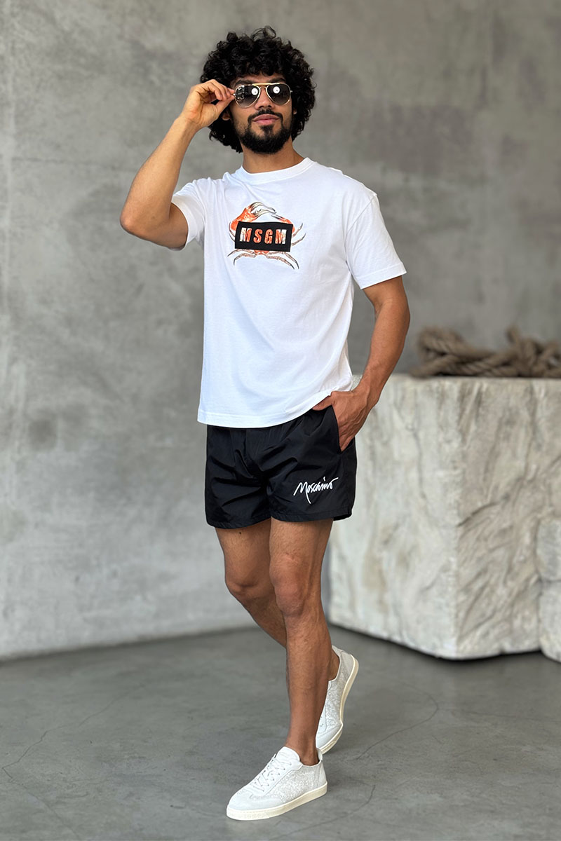 Designer Clothing Белая оверсайз футболка MSGM Crab-print