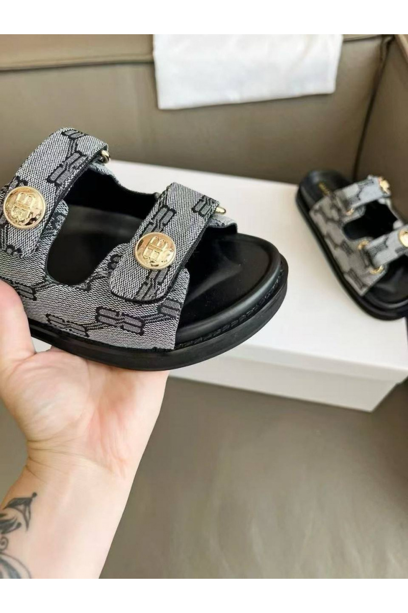 Balenciaga Женские шлёпанцы Jacquard Premium - Grey