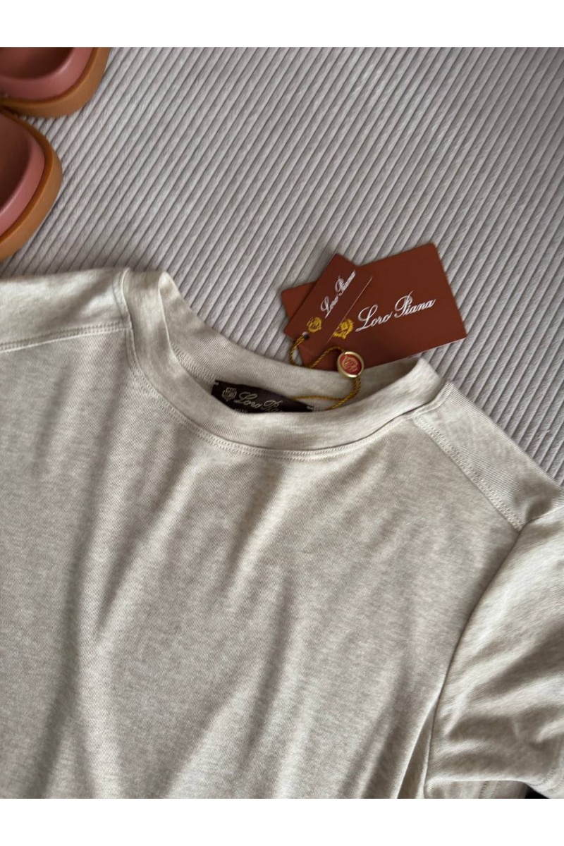 Loro Piana Женская бежевая футболка premium