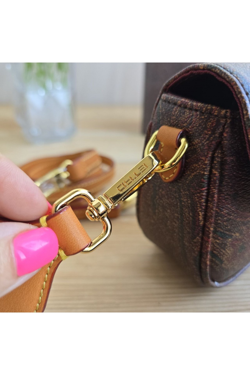 Etro Кожаная сумка с узором пейсли 20x9 см