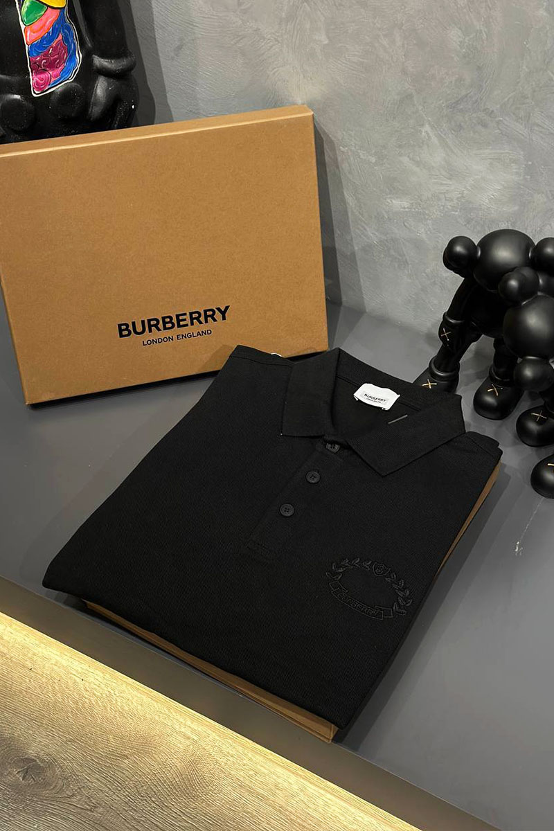 Burberry Мужское поло Oak Leaf Crest - Black 